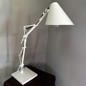Vintage Off White CB2 Table Lamp Heavy Base Articulated Pixar Table Lamp